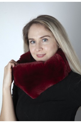 Red-Bordeaux rex fur neck warmer